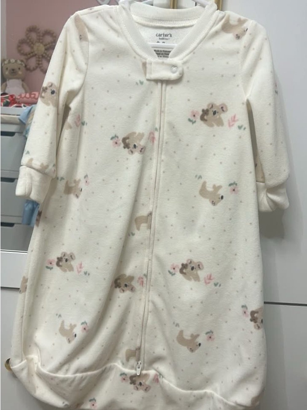 Carter's Cream Koala Print Zipped Sleep Sack